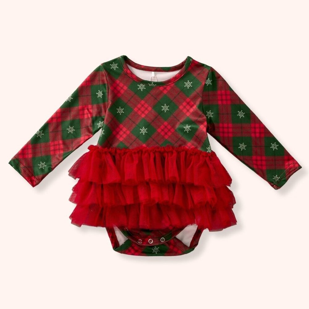 Christmas plaid romper